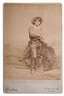 Cabinet Photograph of Armed Omaha Cowboy by Eaton 