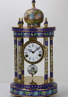 A Vintage Cloisonne Enamel Clock
