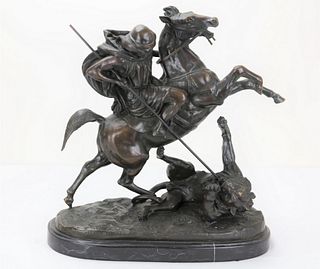 Barye Bronze Sculpture Knight and Horse
