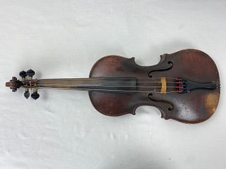 A Violin with Bow and Carrying Case