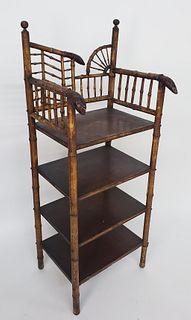 19th Century Four Tier Bamboo Etagere