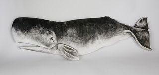 Sunny B. Wood Contemporary Carved Sperm Whale Plaque