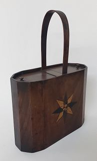 19th Century English Inlaid Bottle Carrier Caddy