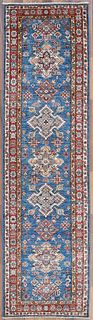 Hand Knotted Blue Afghan Wool Kazak Oriental Carpet