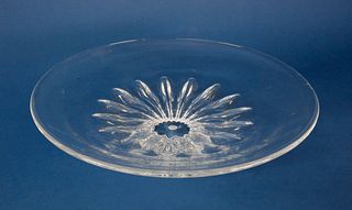Large Signed Steuben Clear Glass Crystal Sunflower Bowl
