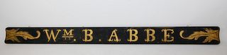 Wm B. ABBE Carved and Gilt Quarterboard, 19th Century