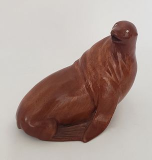 Nancy Chase Carved Mahogany Sea Lion Figure