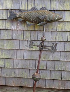 Vintage Molded Copper Codfish Weathervane
