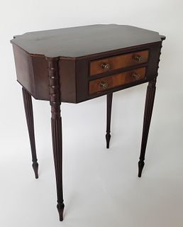 Early 20th Century Bench Made Mahogany Sheraton 2 Drawer Work Stand