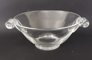 Vintage Signed Steuben Clear Crystal Center Bowl
