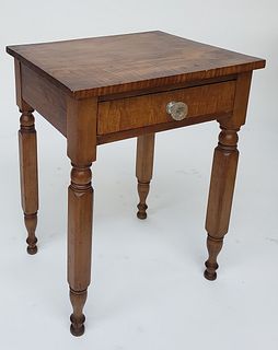 19th Century New England Sheraton Cherry and Tiger Maple Work Stand
