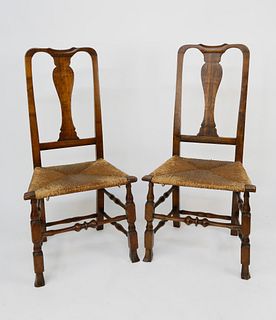 Pair of William and Mary Side Chairs, American, 18th Century