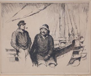 Gordon Hope Grant Black and White Lithograph "Two Sailors"