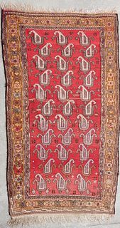 Caucasian Soumak Carpet from Kazakhstan in a Tulip Paisley Design, circa 1930s