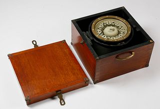E. S. Ritchie & Sons, Boston, Compass in Custom Mahogany Dovetailed Box