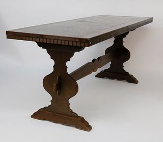 Vintage Mahogany Trestle Dining Table