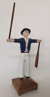 Albert Ottison Hand Carved and Painted Nantucket Sailor Whirligig