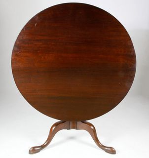 English Queen Anne Mahogany Breakfast Tilt Top Table, 18th Century
