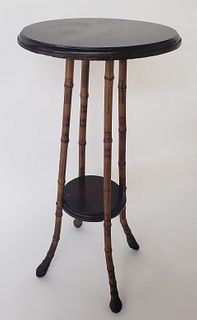 Antique Bamboo Two-Tier Plant Stand