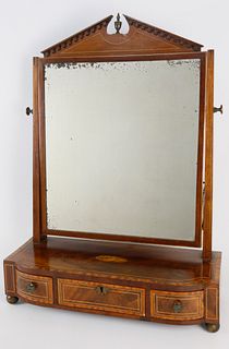 Georgian Inlaid Mahogany Dressing Mirror, early 19th Century