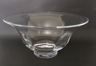Vintage Monumental Simon Pearce Clear Crystal Center Piece Bowl