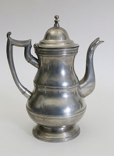American Pewter Coffee Pot by Boardman & Co., mid 19th Century