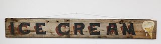 Hand Painted Wood Sign "Ice Cream"
