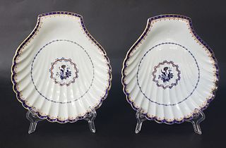 Pair of Chinese Export Shell Form Dishes, 19th Century