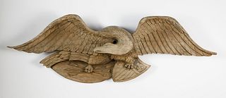 P.S. Atkinson Carved Wood Federal Eagle Wall Plaque