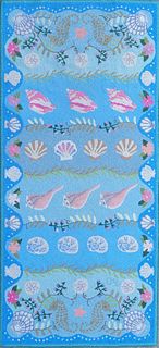 Claire Murray Rug with Shells and Seahorses