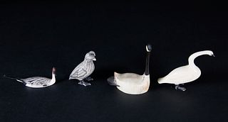 Four Inuit Carved Birds