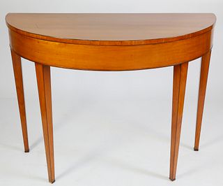 Antique Hepplewhite Style Demi-Lune Console Table