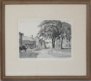 Ruth Haviland Sutton Black and White Lithograph "Fair Street Nantucket"