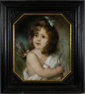 Oil on Canvas Portrait of an Angel, 19th Century