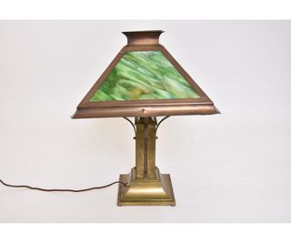 ARTS & CRAFTS BRASS LAMP