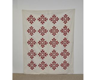 RED AND WHITE APPLIQUE' QUILT