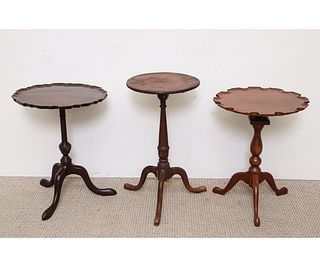 EARLY AMERICAN WALNUT CANDLESTAND etc.
