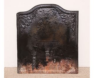 LARGE CAST IRON REPRODUCTION FIRE BACK