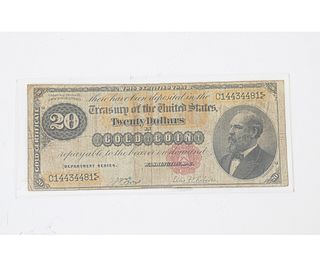 1882 TWENTY DOLLAR GOLD CERTIFICATE