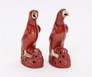 PAIR OF CHINESE PORCELAIN PARROTS