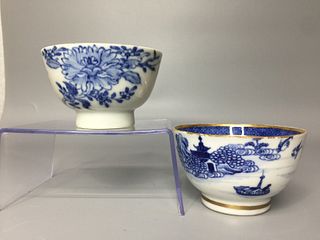 PAIR OF CHINESE BLUE AND WHITE TEA BOWL ,D 7.5CM , 8CM
