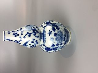 CHINESE BLUE AND WHITE DOUBLE GOURD VASE , H 19CM
