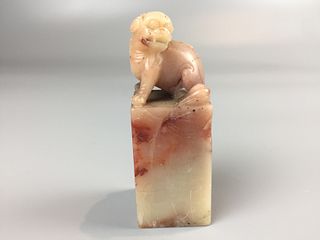 CHINESE SOAP STONE SEAL ,SIZE 8X3X3CM