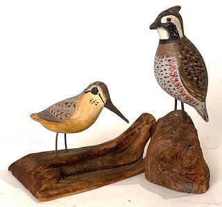 Miniature Quail and Woodcock by Alston Burr