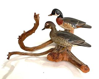 Double Mount Miniature Wood Ducks by Lapham
