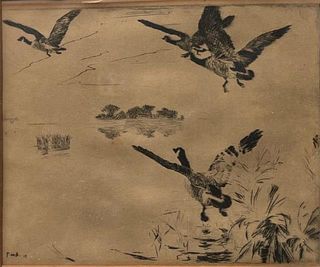 Geese Flying away by Frank Benson