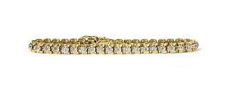 A gold diamond bracelet,
