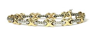 A 9ct gold diamond bracelet,