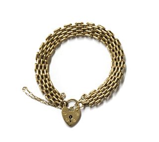A 9ct gold gate bracelet,