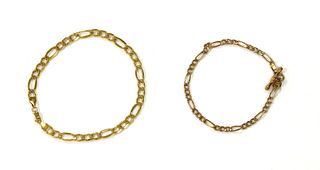 A 9ct gold hollow figaro link bracelet,